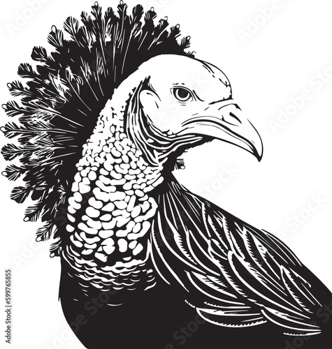 Turkey Farm animal vector illustration, SVG 
