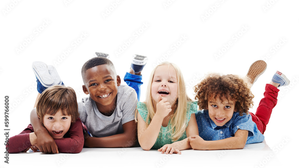 © A.B./peopleimages.com - Diversity, children and happy friends or fun on the floor together or against a white background and hug. Smile, kids and playful or laughing and isolated in studio or excited buddies and embrace © A.B./peopleimages.com - Diversity, children and happy friends or fun on the floor together or against a white background and hug. Smile, kids and playful or laughing and isolated in studio or excited buddies and embrace