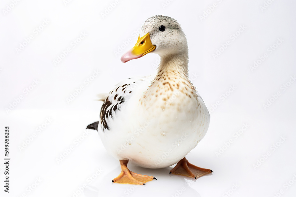 Goose isolated on white background. Photorealistic generative art. Goose isolated on white background. Photorealistic generative art.