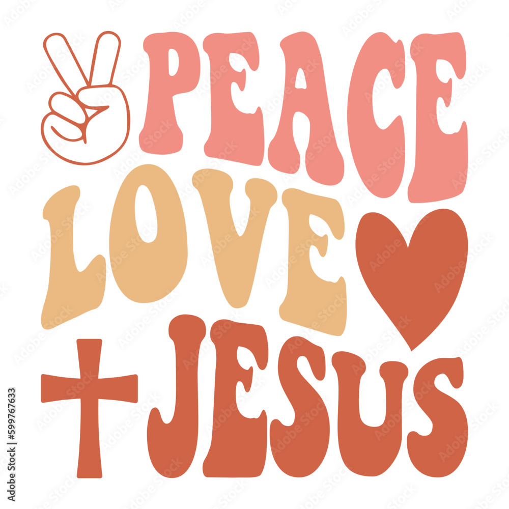  Christian retro isolated typography design