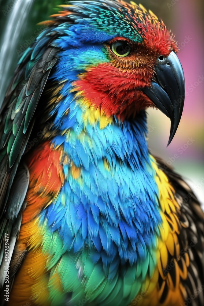 Vibrant Macaw Parrot with Rainbow Colors