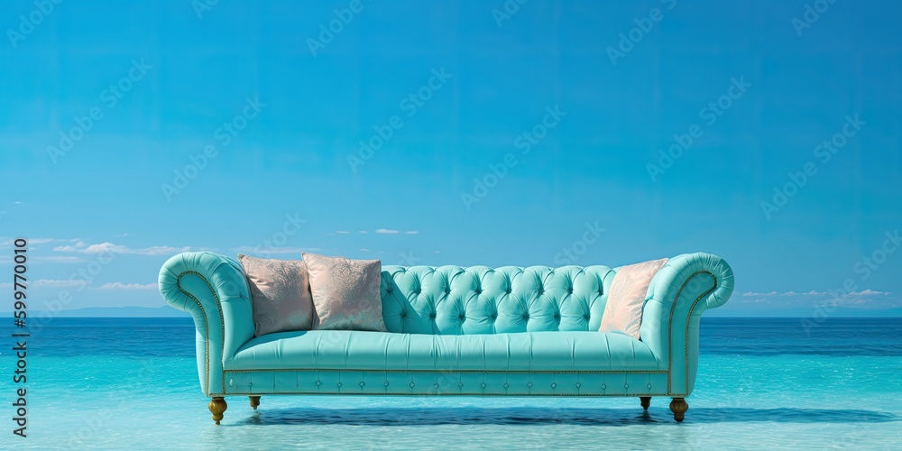 Fototapeta premium sofa, beach chair with generative ai