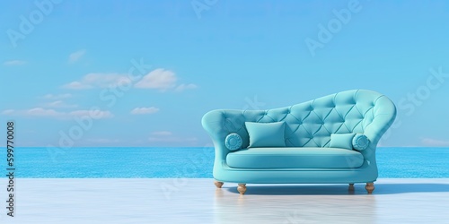 sofa, beach chair with generative ai © Daunhijauxx