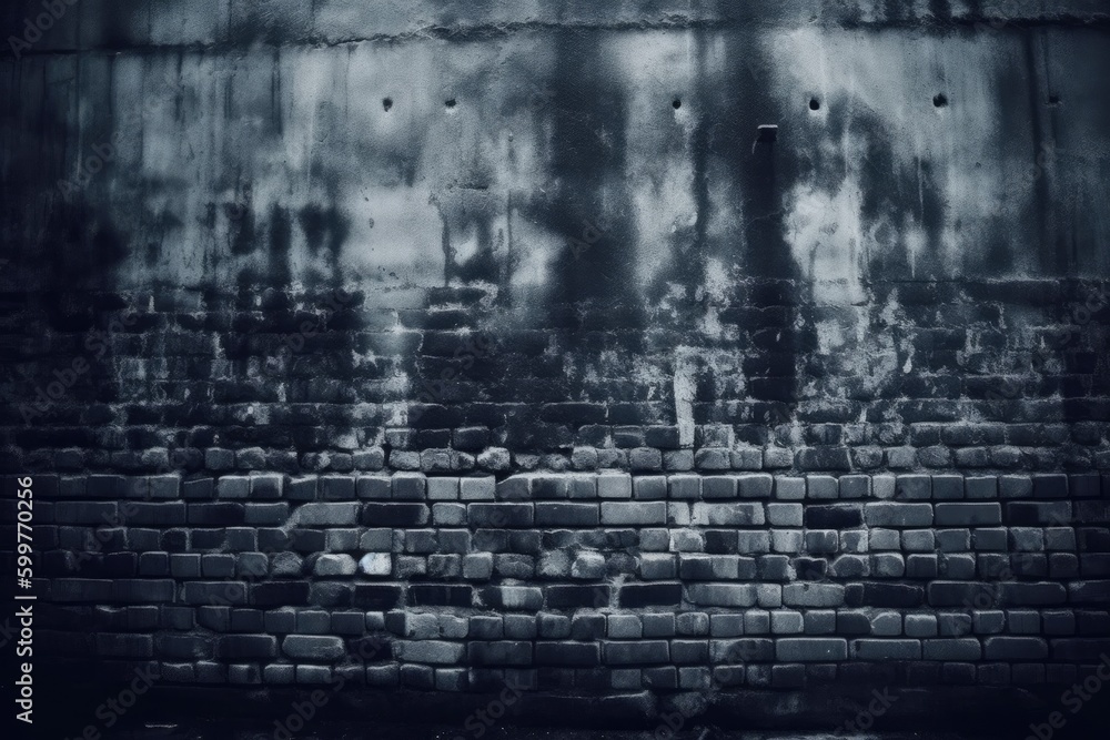 Fototapeta premium black and white brick wall texture Generative AI