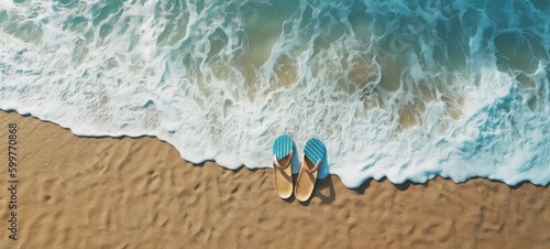 flip-flop sandals summer, with generative ai photo