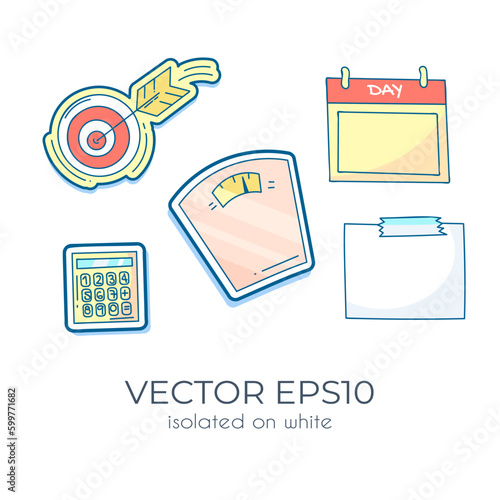 Multicolored sticker pack for habit tracking