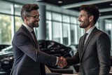 Businessmen Sealing a Deal at a Car Dealership