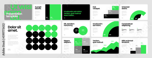 Corporate business presentation template. Elements of infographics use in presentation, flyer and corporate report. Dashboard template with big data visualization.