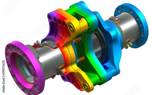 A finite element stress analysis results of a mechanical  power. Generative AI