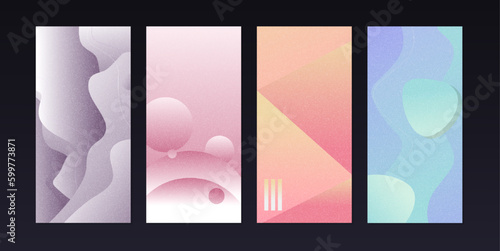 Set of four abstract backgrounds. Contemporary modern trendy vector illustrations. Every background with pastel colors