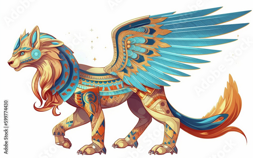 Legendary Gynosphinx: Vector Illustration of the Mythical Sphinx Creature - Generative AI