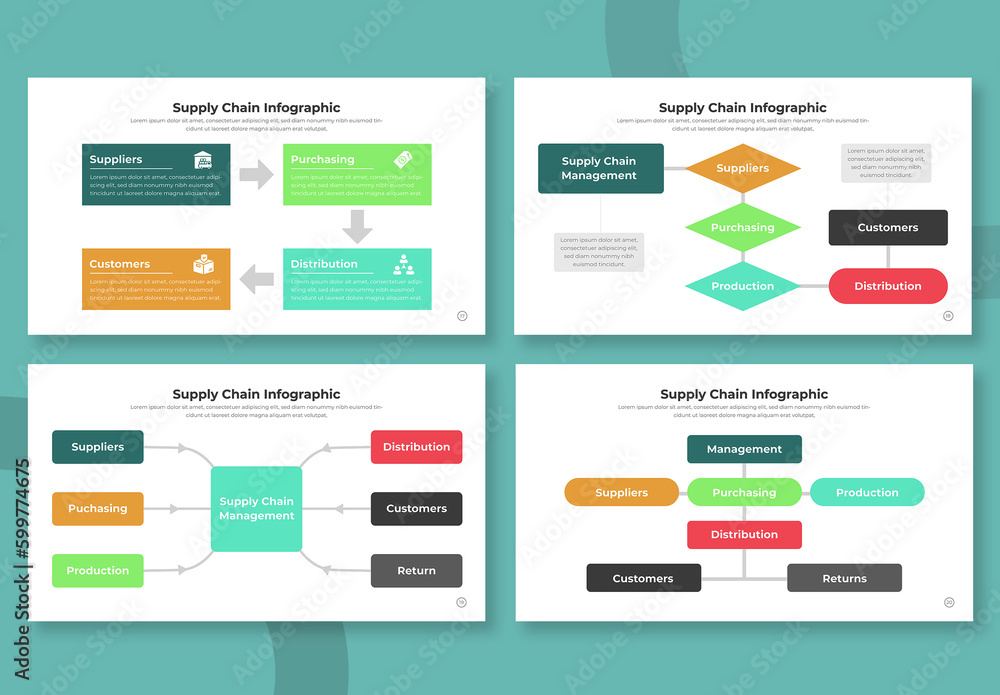Supply Chain Infographic Layout Presentation Stock Template | Adobe Stock