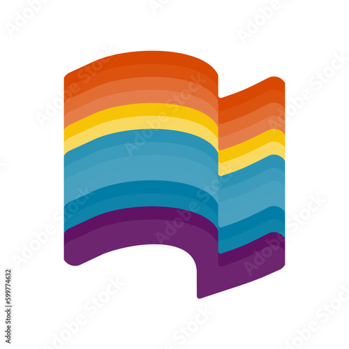 colorful Maiden Tower Baku city logo