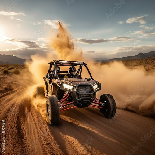 4x4 off-road side by side vehicle in the sand