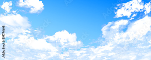 雲が美しい夏の空のイラスト