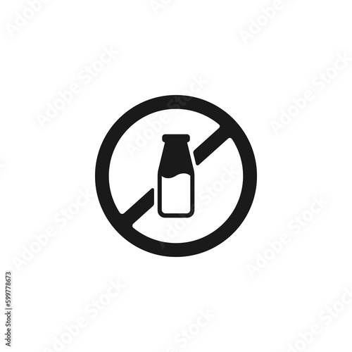 Best Lactose free icon or Lactose free symbol vector isolated in flat style. Lactose free icon vector for product packaging design element. Simple Lactose free symbol for packaging design.