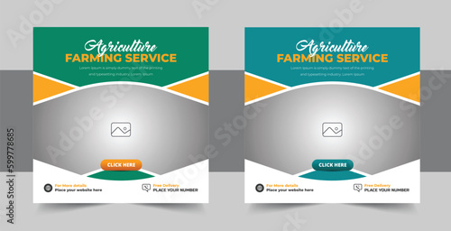 Creative Lawn care and Gardening service social media post template design, Gardening and Landscaping service social media post design layout