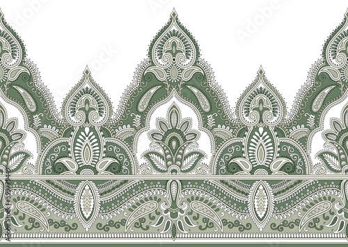 Canvastavla Seamless silky border design on white background