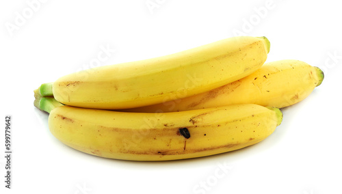 Yellow bananas on a white background