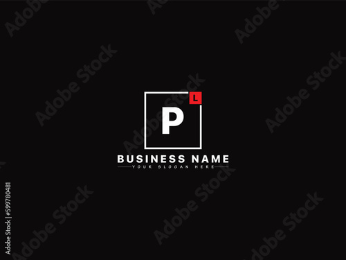 Minimalist Square LP lp Letter Logo, Square Lp Logo Letter Vector For Store