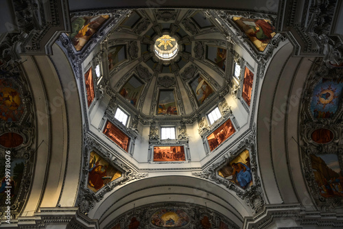 Beautiful Interior of Salzburg Cathedral - Austria