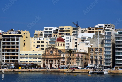 Skyline of the Town Sliema on the Island Malta photo