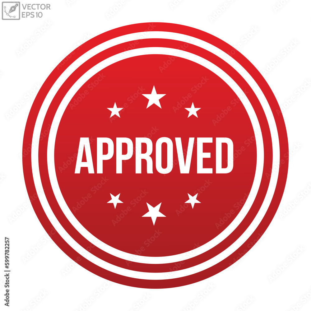 Approved banner design. Approved icon. Flat style vector illustration. Approved banner design. Approved icon. Flat style vector illustration.