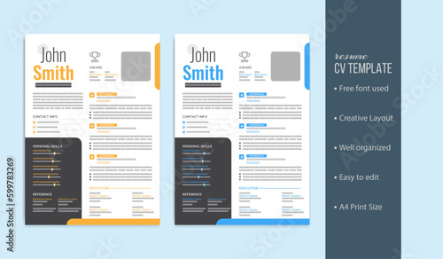 Cv resume  design template 