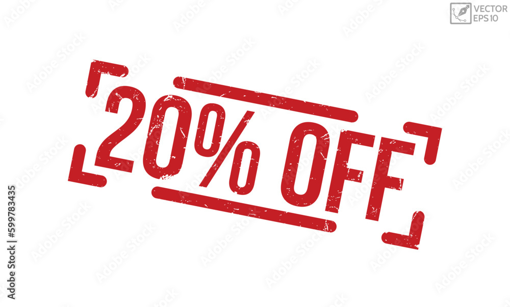20% Off grunge rubber stamp on white background. 20% Off Rubber Stamp. 20% Off grunge rubber stamp on white background. 20% Off Rubber Stamp.