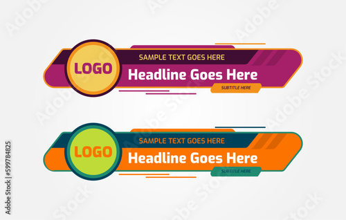 Breaking News TV Screen Bars Banners Headlines news lower thirds banner for television
