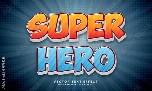 Super Hero 3d Vector editable text effect with background