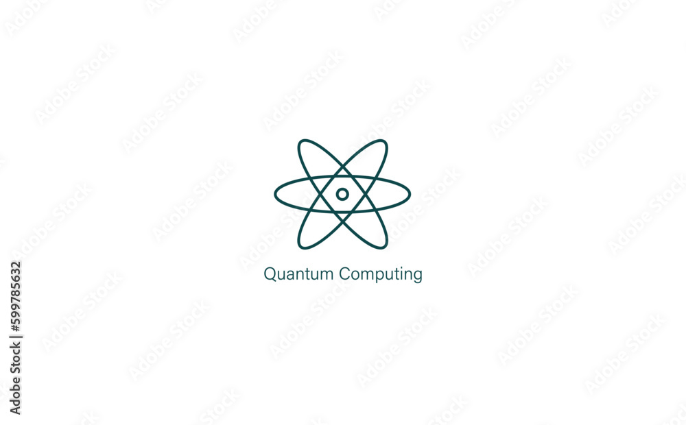 Fototapeta premium quantum computing icon vector illustration 
