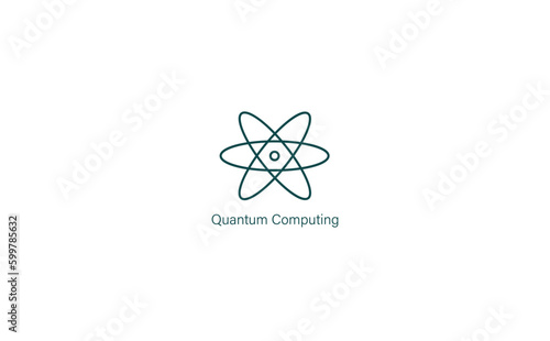 quantum computing icon vector illustration 