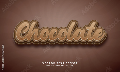 Chocolate 3d Vector editable text effect with background