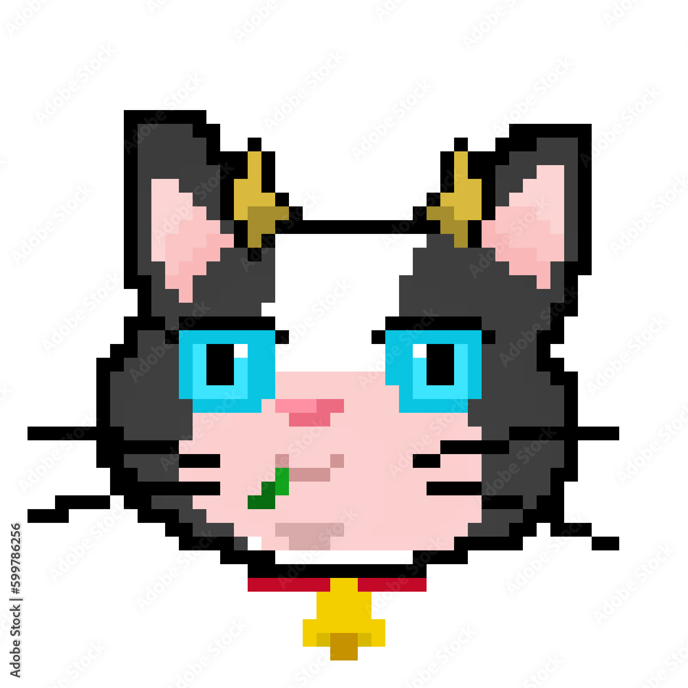 Obraz premium pixel art Cat cow
