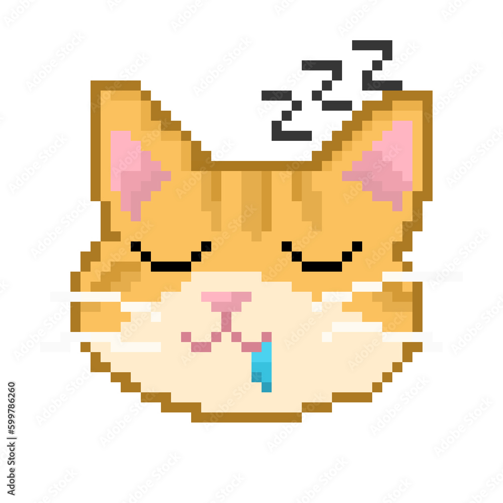 Obraz premium pixel art sleeping cat