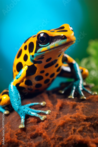 A close-up of a frog with vibrant colors - ai generative