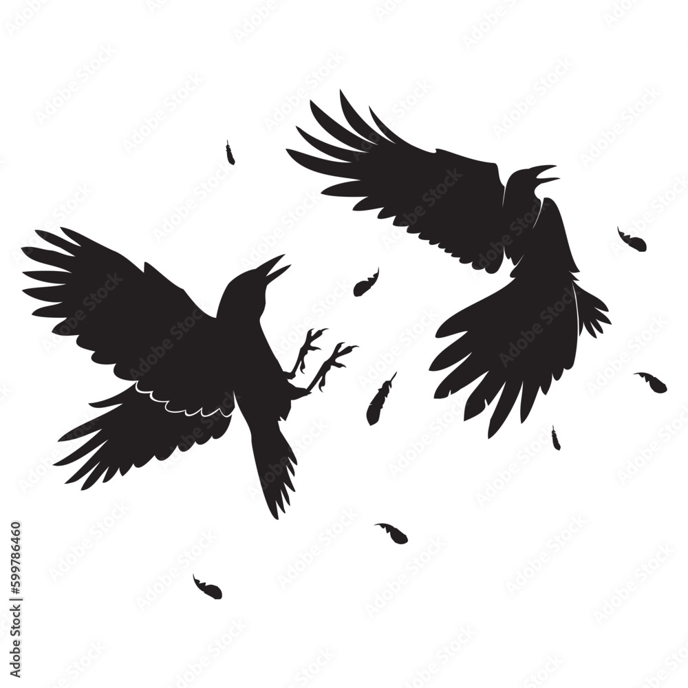 Naklejka premium crows fight