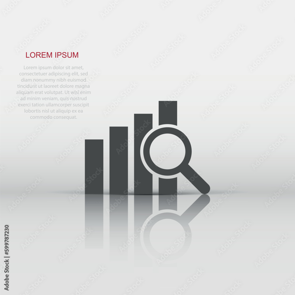 Financial forecast icon in flat style. Business analysis illustration on white isolated background. Analytics financial forecast sign concept. Financial forecast icon in flat style. Business analysis illustration on white isolated background. Analytics financial forecast sign concept.