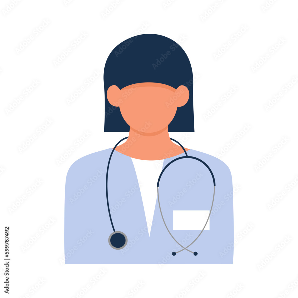 Faceless vector illustration of doctor or nurse. Medical staff with stethoscope. EPS 10 Faceless vector illustration of doctor or nurse. Medical staff with stethoscope. EPS 10