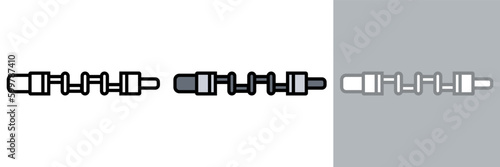 Camshaft Icon, the camshaft icon is commonly used in automotive, engineering, and manufacturing contexts, representing the camshaft's function and importance. photo