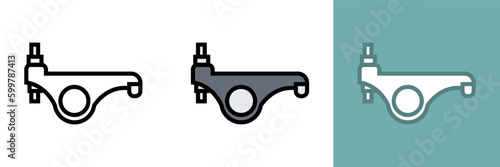 Rocker Arm Icon, the rocker arm icon is commonly used in automotive, engineering, and manufacturing contexts, representing the rocker arm's function and significance.