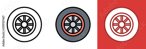 Wheel Icon, the wheel icon is a symbol that represents a vehicle's wheel, which is an essential part of the vehicle's structure.