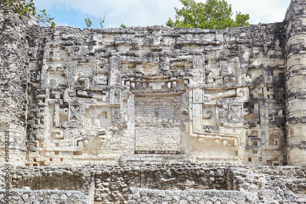 The Mayan Ruins of El Hormiguero in Campeche, Mexico, Best Known for its Huge Earth Monster Building
