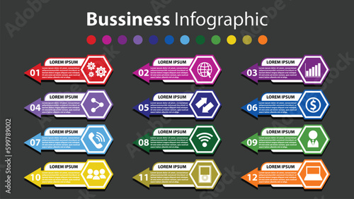 Colorful Modern Arrow Business Presentation Templates, Business Infographic Vector Design, Infomation.
