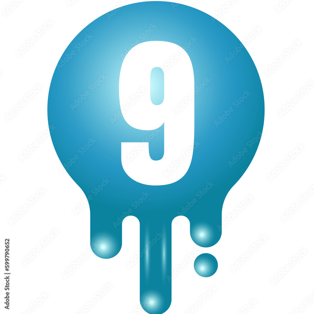 3D Number With Fluid 3D Number With Fluid