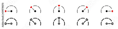 Abstract love level scale indicator icon illustration