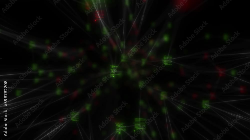 The network makes calculations and colours the text data in green and red. Seamless looping. The network makes calculations and colours the text data in green and red. Seamless looping.