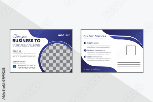 Corporate business postcard design template. postcard design, marketing postcard design, business postcard design