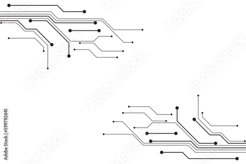 Abstract futuristic circuit board Illustration, Circuit board with various technology elements. Circuit board pattern for technology background. Vector illustration